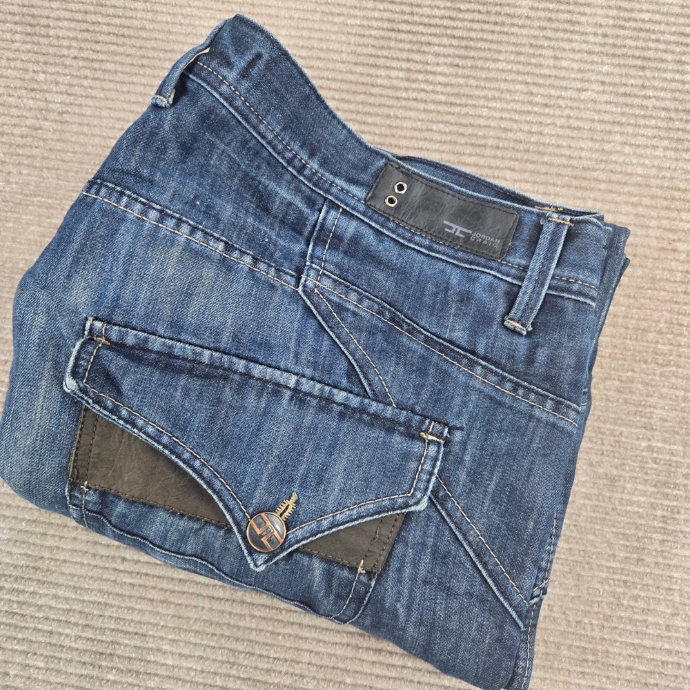 Jordan Craig Mens 44x32 Blue Flap Pocket Contrast Denim Straight Leg Jeans